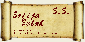 Sofija Selak vizit kartica